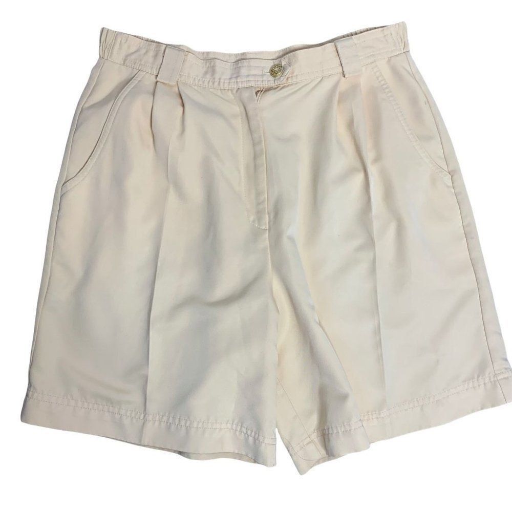 Vintageย 80sโHigh Waisted Shorts 12 Peach Pockets Belt Loops Elastic ButtonโZip